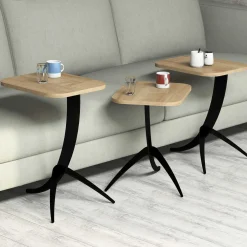 Bijzettafel Pion Set van 3 Melamine Naturel