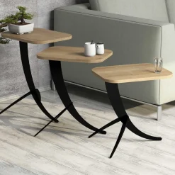Bijzettafel Pion Set van 3 Melamine Naturel