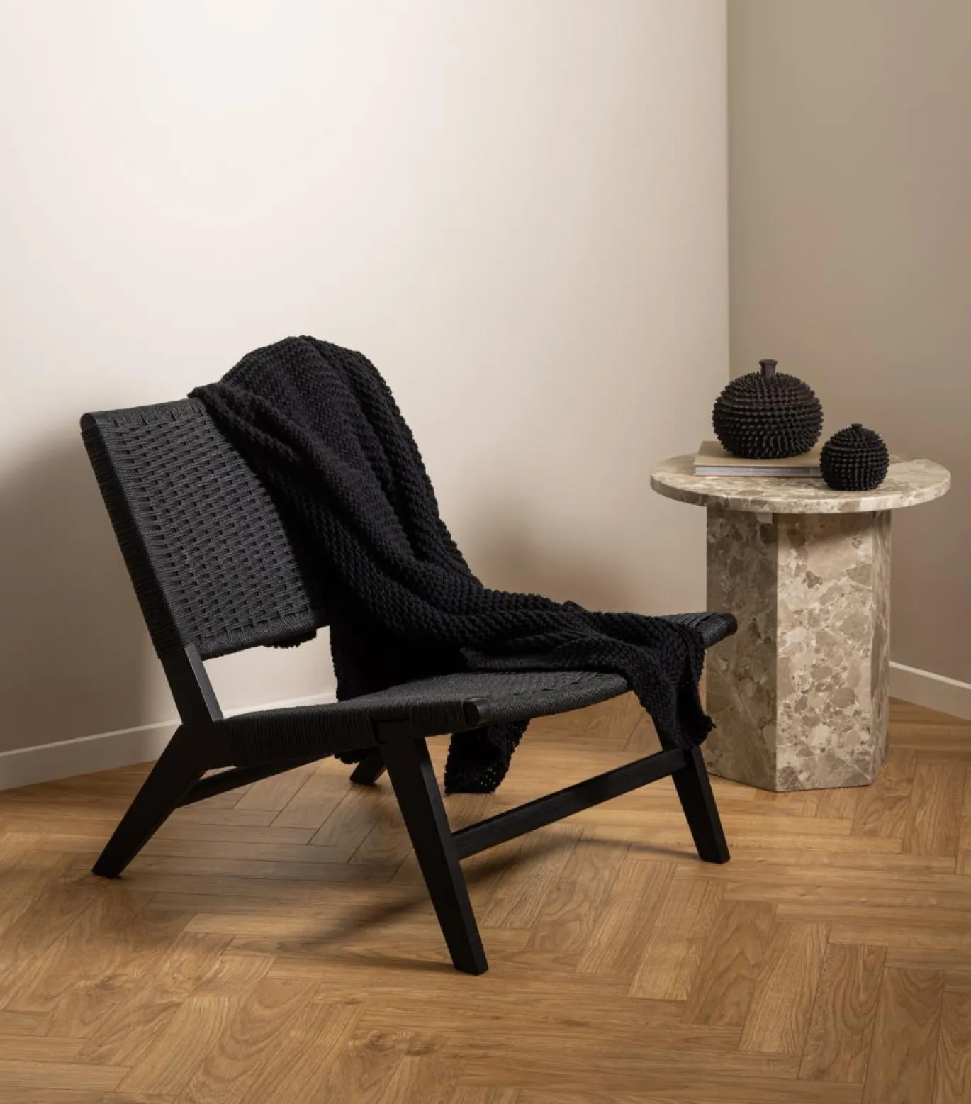 Bijzettafel Rovan Marmer Bruin Latte Ø50x50cm - Giga Living