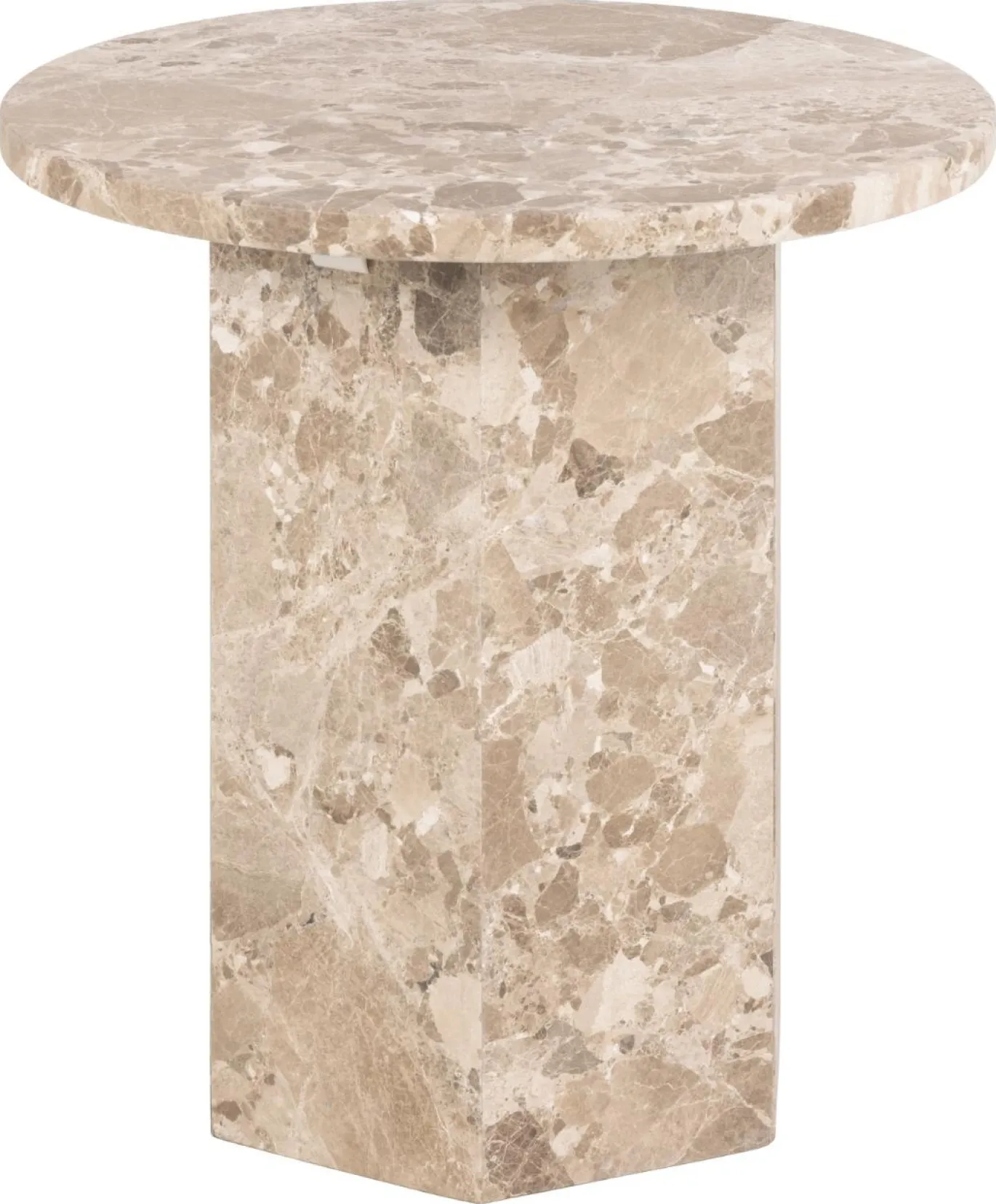 Bijzettafel Rovan Marmer Bruin Latte Ø50x50cm - Giga Living