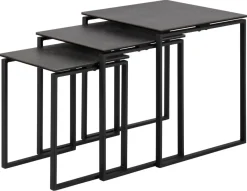 Bijzettafel Set van 3 Glentruan Zwart Keramiek - Giga Living