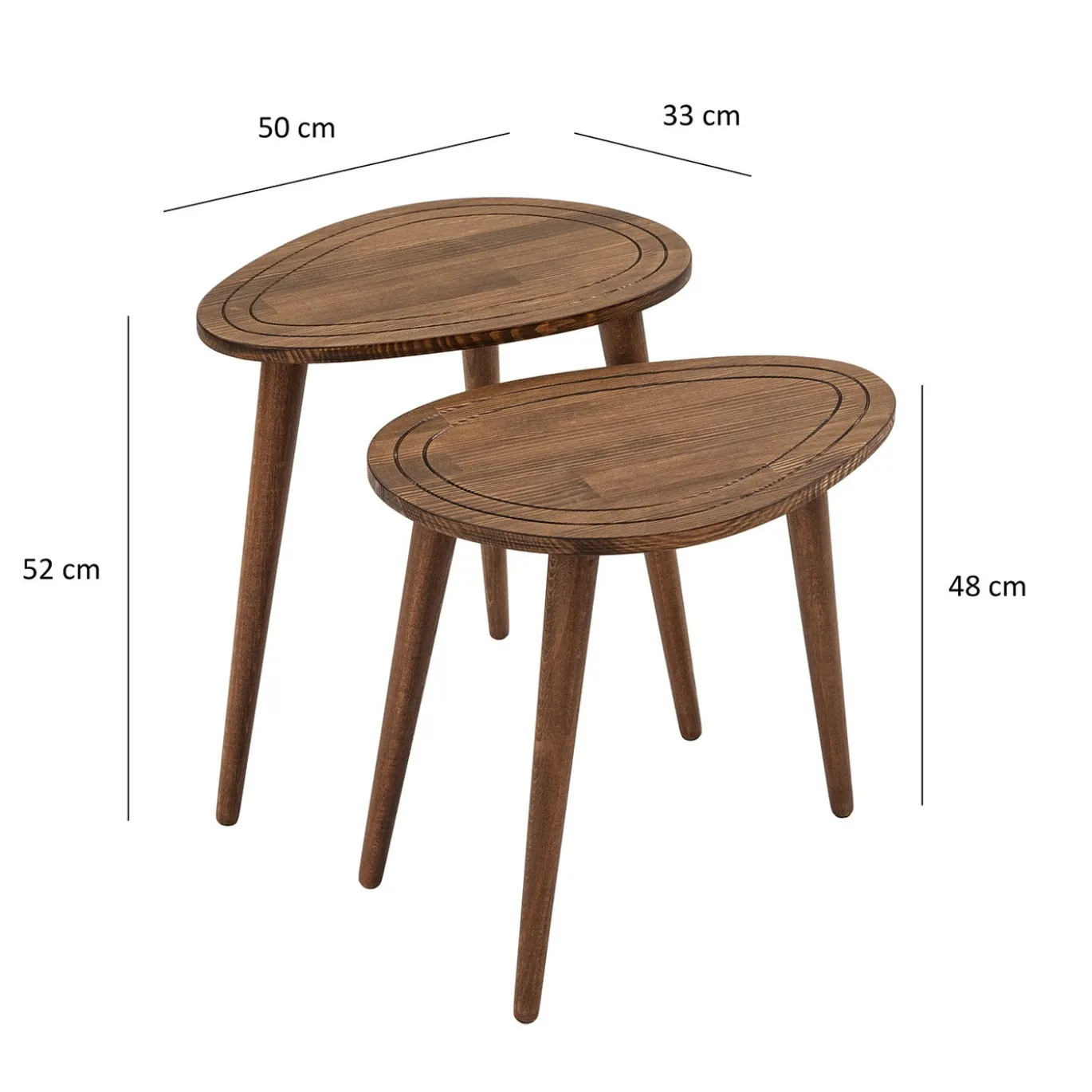 Bijzettafel Sweet Walnoot Set van 2