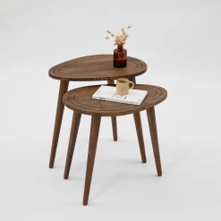 Bijzettafel Sweet Walnoot Set van 2