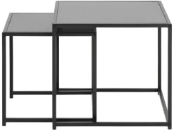 Bijzettafel Vayen Vierkant Zwart Set van 2 50cm - Giga Living
