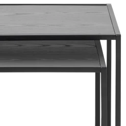 Bijzettafel Vayen Vierkant Zwart Set van 2 50cm - Giga Living