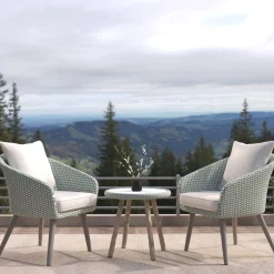Bistroset Grijs PE Wicker - Giga Living