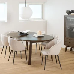 Blad Annie Uitbreiding Eikenfineer Smoke 120cm - Giga Living