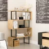 Boekenkast Adriana Melamine Eiken Zwart
