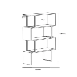 Boekenkast Adriana Melamine Eiken Zwart