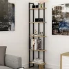 Boekenkast Alice Melamine Eiken Zwart