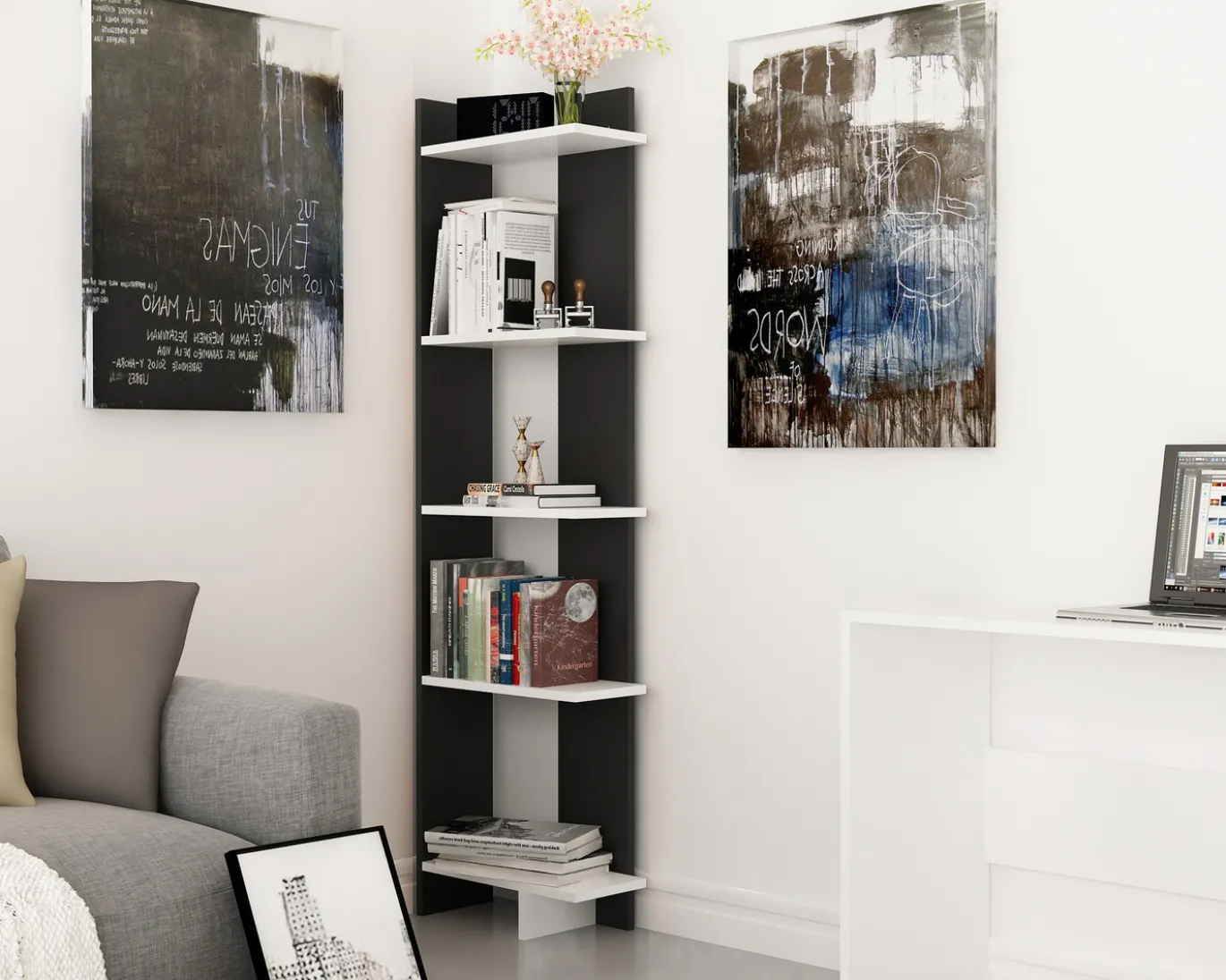 Boekenkast Als Zwart/Wit