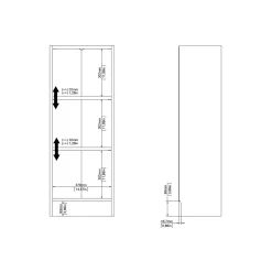 Boekenkast Basic met 2 planken Wit - Giga Living