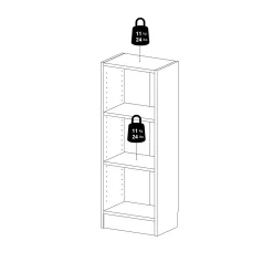 Boekenkast Basic met 2 planken Wit - Giga Living
