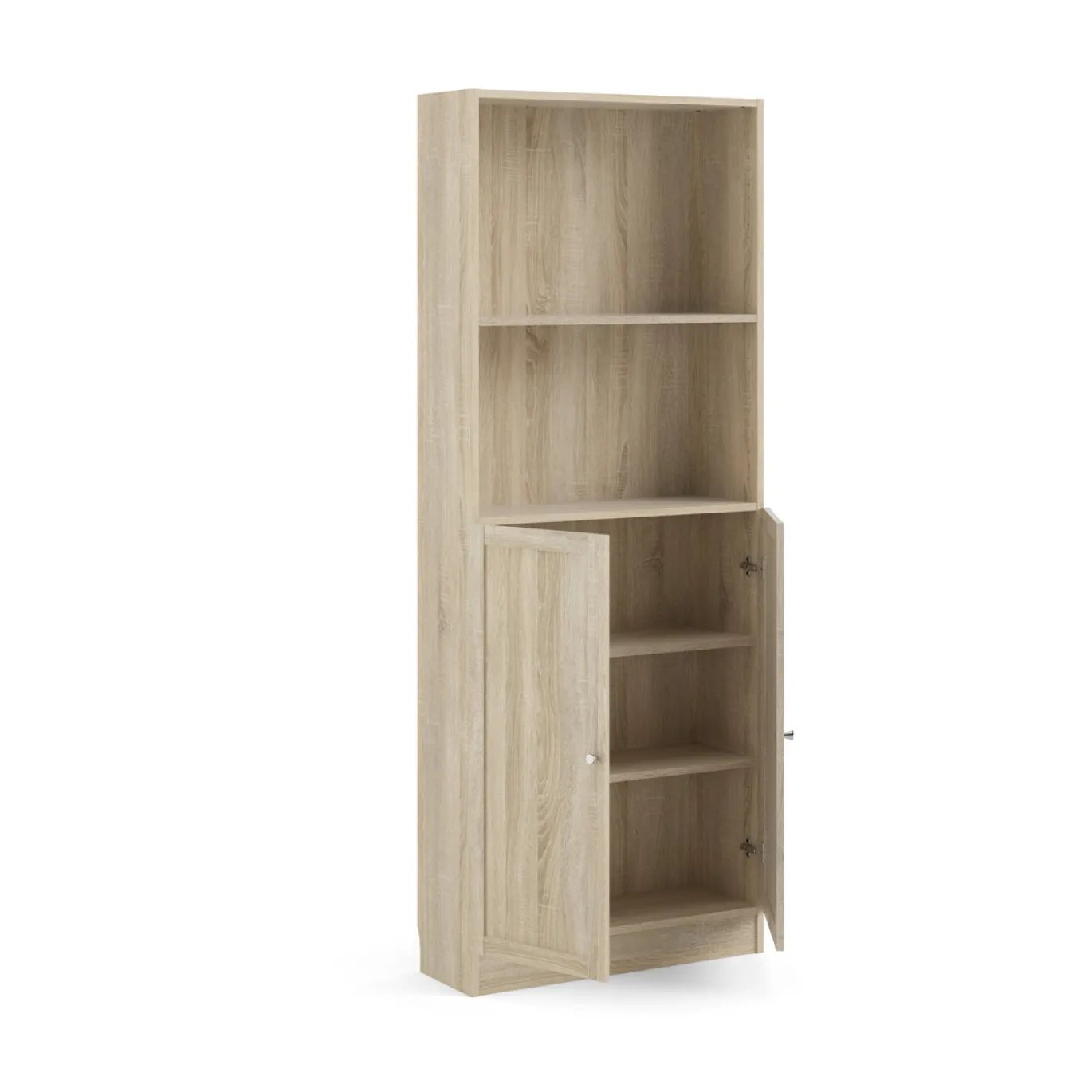 Boekenkast Basic Naturel Open/dicht 79x203cm - Giga Living