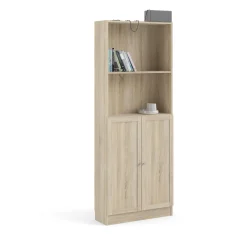 Boekenkast Basic Naturel Open/dicht 79x203cm - Giga Living