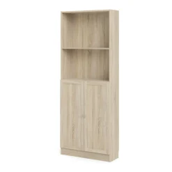 Boekenkast Basic Naturel Open/dicht 79x203cm - Giga Living