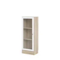 Boekenkast Basic Naturel/wit Glas 41x107cm - Giga Living