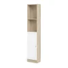 Boekenkast Basic Naturel/wit Dicht 41x203cm - Giga Living