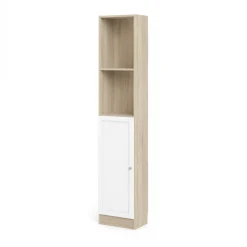 Boekenkast Basic Naturel/wit Dicht 41x203cm - Giga Living