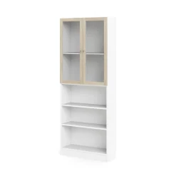Boekenkast Basic Wit/Naturel 79x203cm - Giga Living