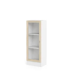 Boekenkast Basic Wit/Naturel Glas 41x107cm - Giga Living