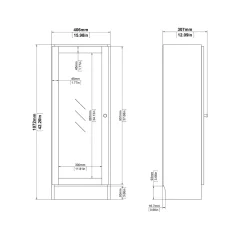 Boekenkast Basic Wit/Naturel Glas 41x107cm - Giga Living