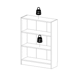 Boekenkast Basic Wit Open met 2 Planken- Giga Living