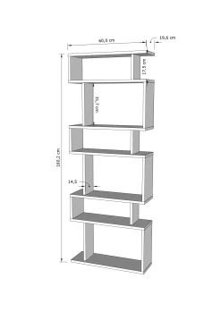 Boekenkast Bates Wit/Naturel