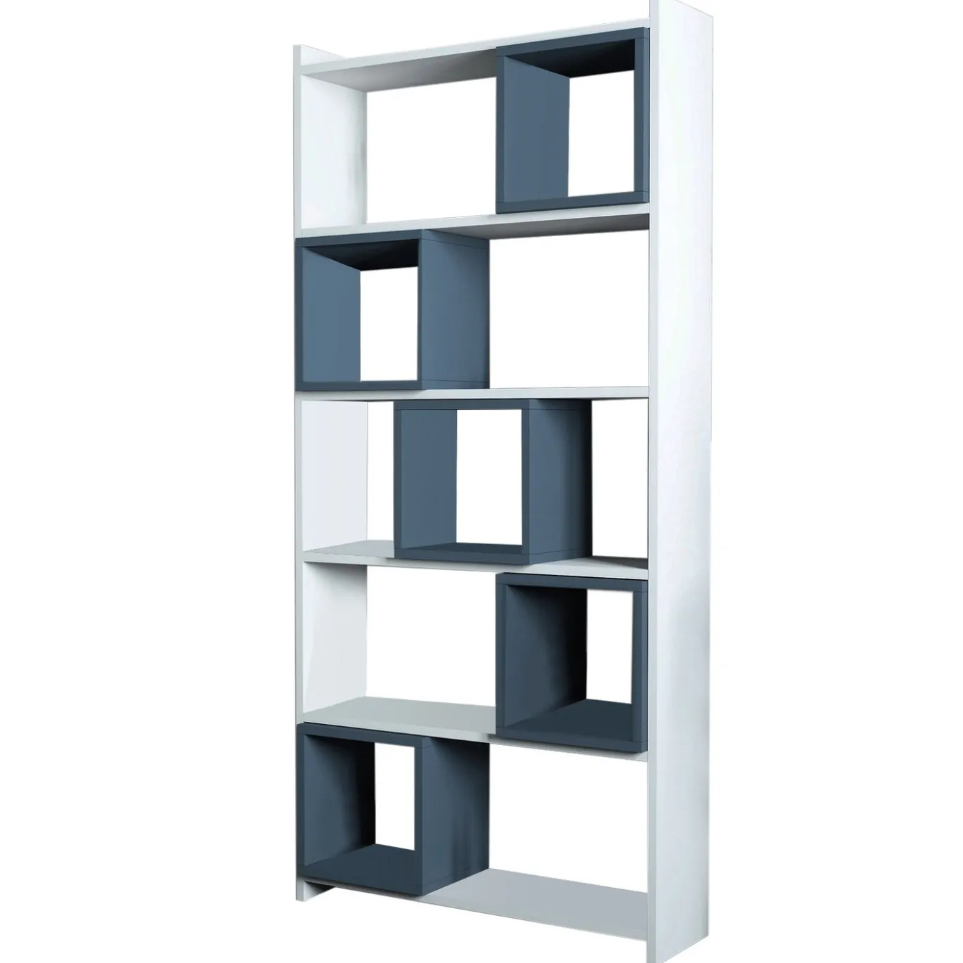 Boekenkast Box Wit/Blauw