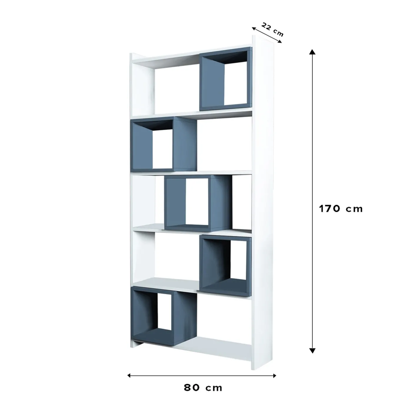 Boekenkast Box Wit/Blauw