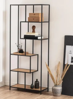 Boekenkast Bronx MDF Naturel 77x185cm - Giga Living