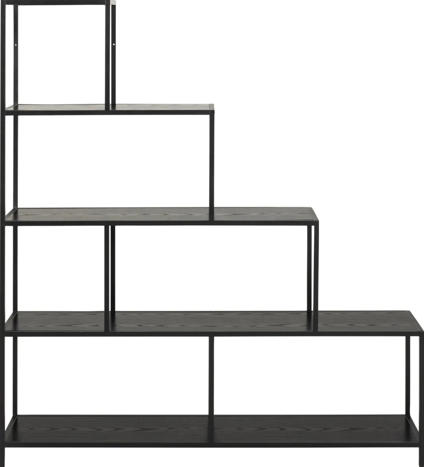 Boekenkast Bronx MDF Zwart 135x150cm - Giga Living