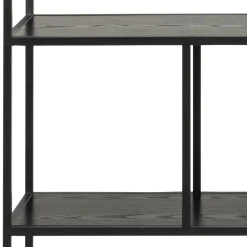 Boekenkast Bronx MDF Zwart 135x150cm - Giga Living