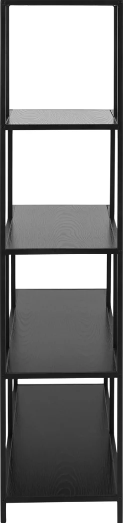 Boekenkast Bronx MDF Zwart 135x150cm - Giga Living