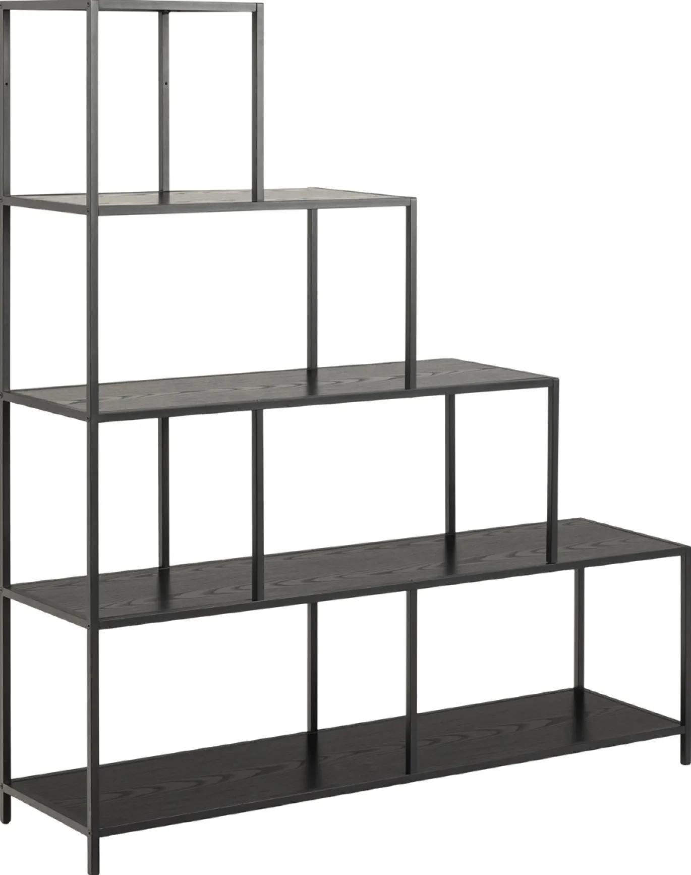 Boekenkast Bronx MDF Zwart 135x150cm - Giga Living