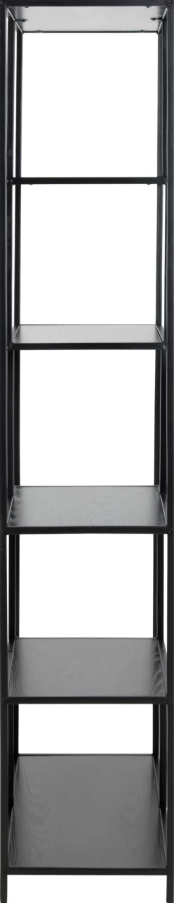 Boekenkast Bronx MDF Zwart 77x185cm - Giga Living