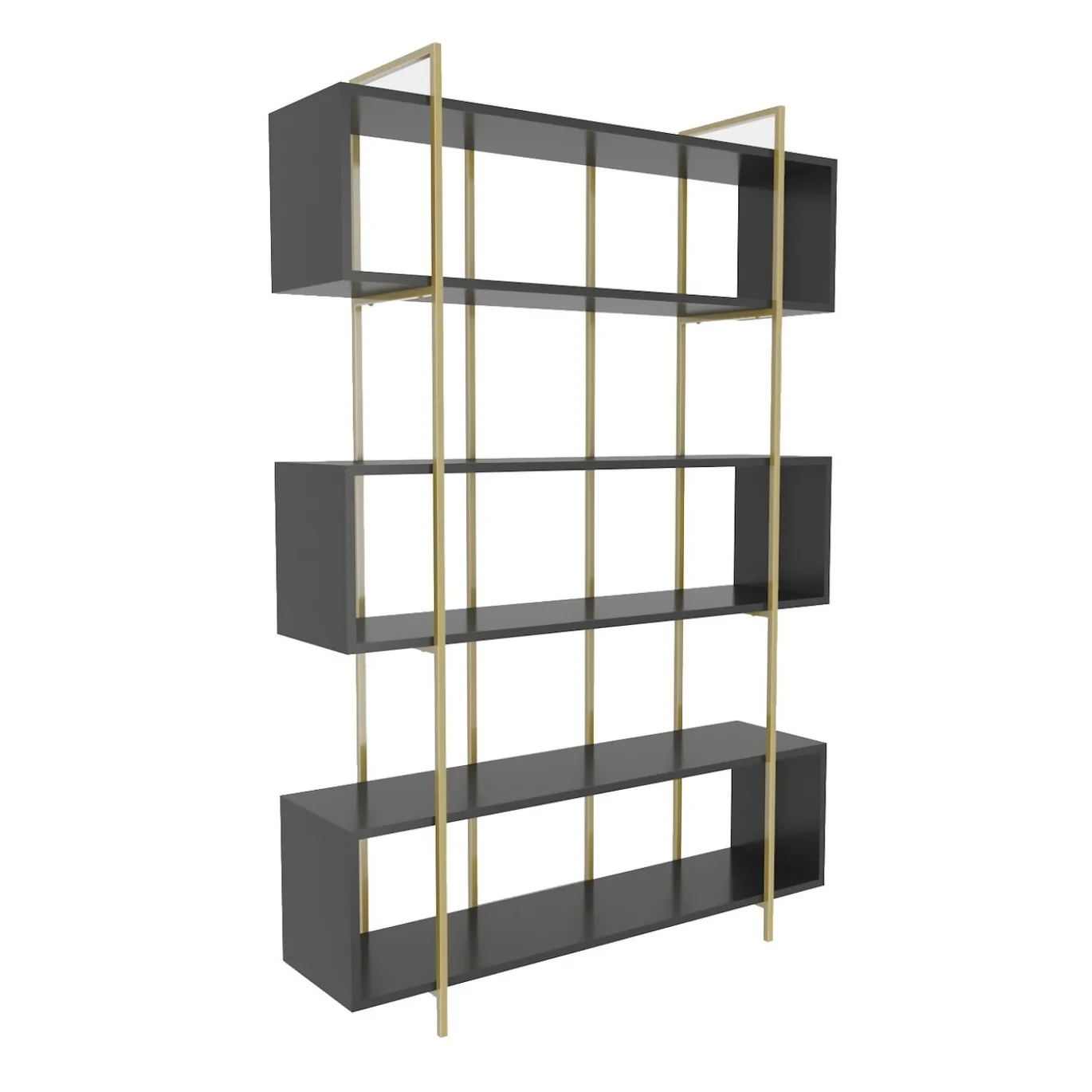 Boekenkast Bruti Antraciet/Goud 180cm