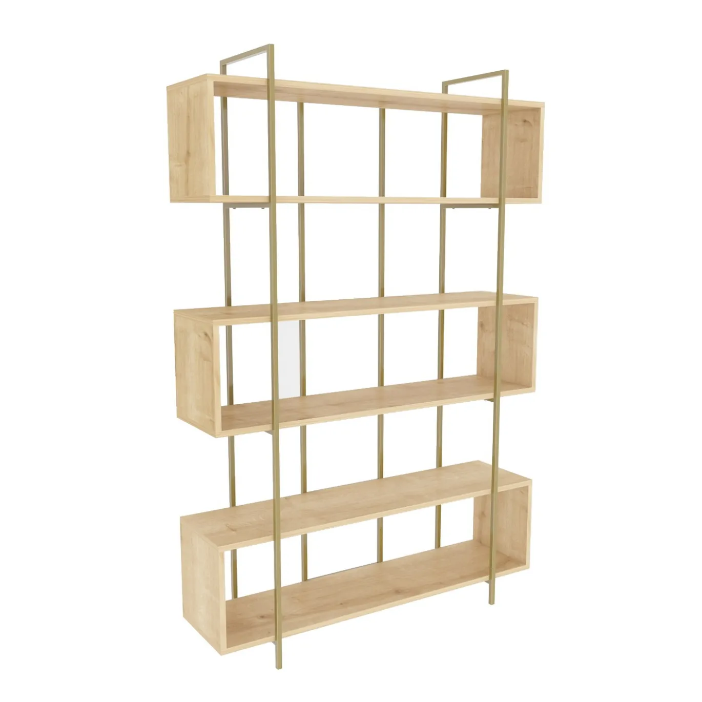Boekenkast Bruti Naturel/Goud 180cm