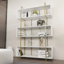 Boekenkast Bruti Wit/Goud 180cm