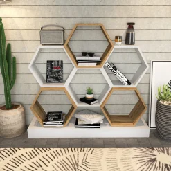 Boekenkast Cicek Wit/Naturel 120cm