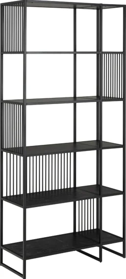 Boekenkast Diego Melamine Zwart 85x185cm - Giga Living