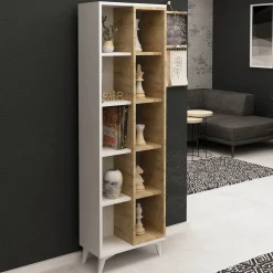Boekenkast Enzamu Wit/Naturel 160cm