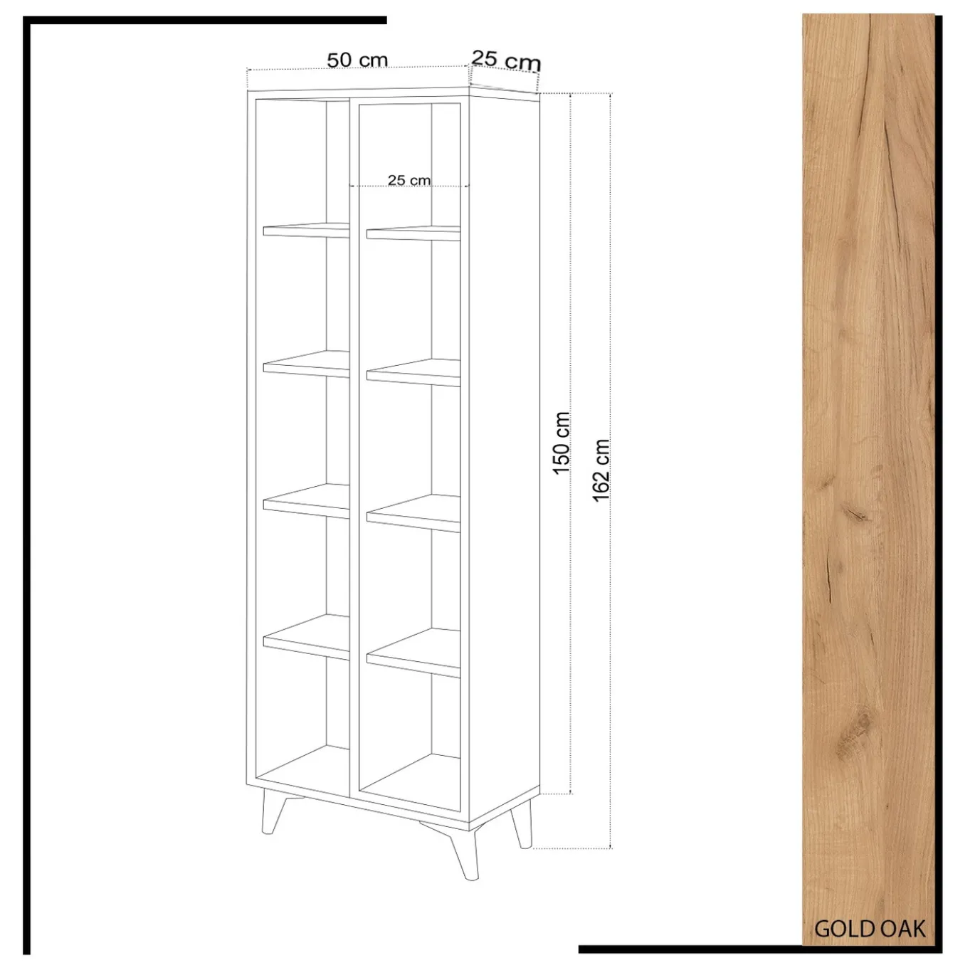 Boekenkast Enzamu Wit/Naturel 160cm