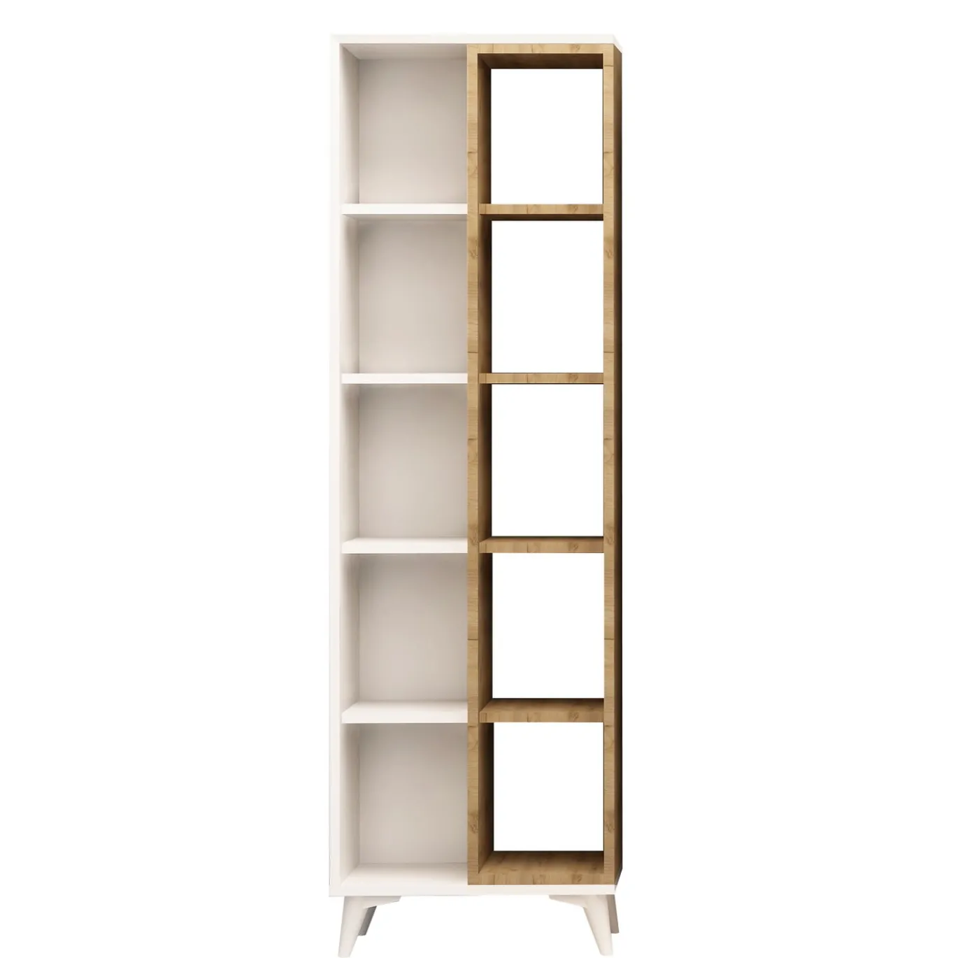 Boekenkast Enzamu Wit/Naturel 160cm