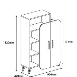 Boekenkast Form Melamine Walnoot Geel