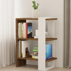 Boekenkast Gaye Walnoot/Wit 70cm