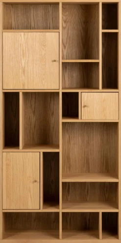 Boekenkast Huub Spaanplaat Naturel 90x180cm - Giga Living