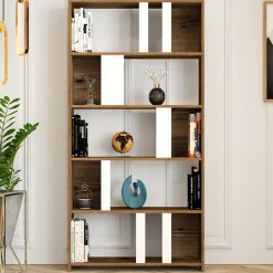 Boekenkast Lima Melamine Walnoot Wit
