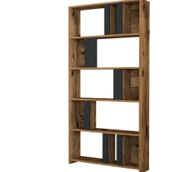Boekenkast Lima Melamine Walnoot Antraciet