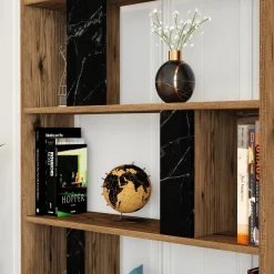 Boekenkast Lima Melamine Walnoot Zwart